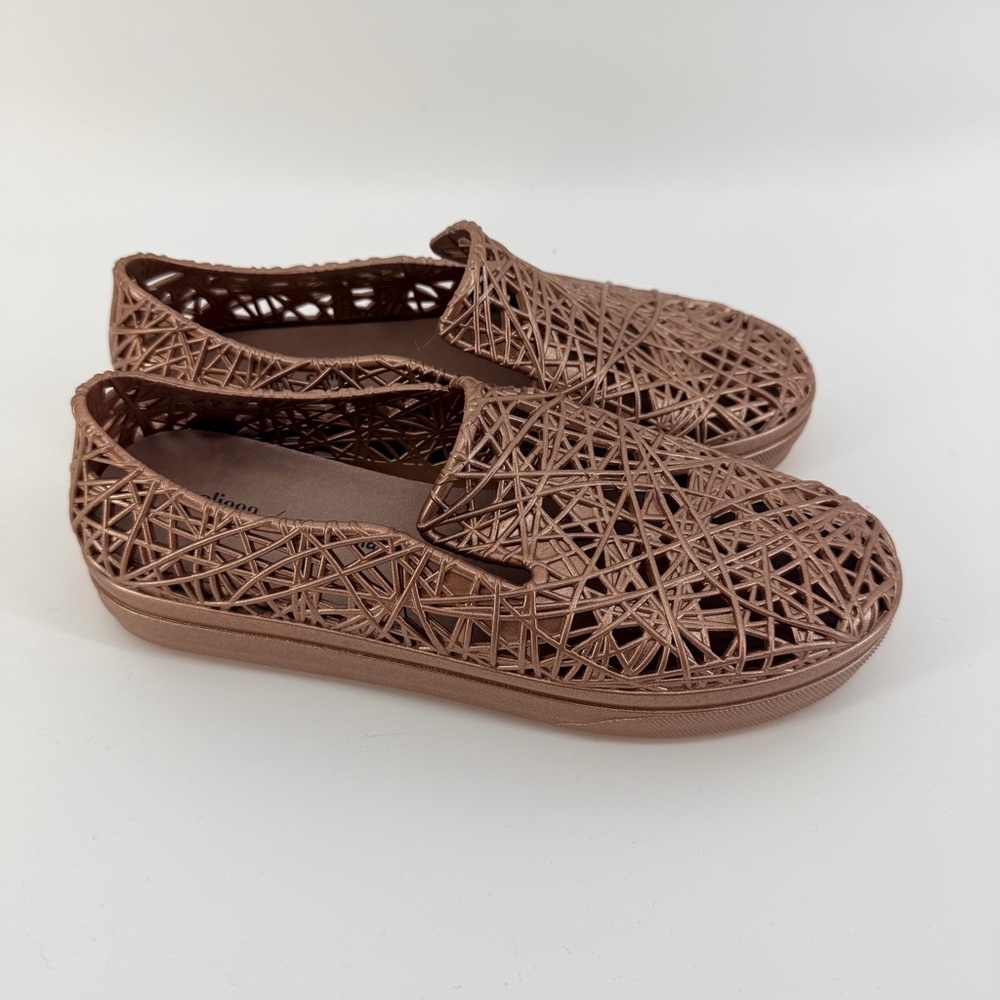 Melissa Women's Campana Rose Gold Slip-On Sneaker Flats Jelly Jellies